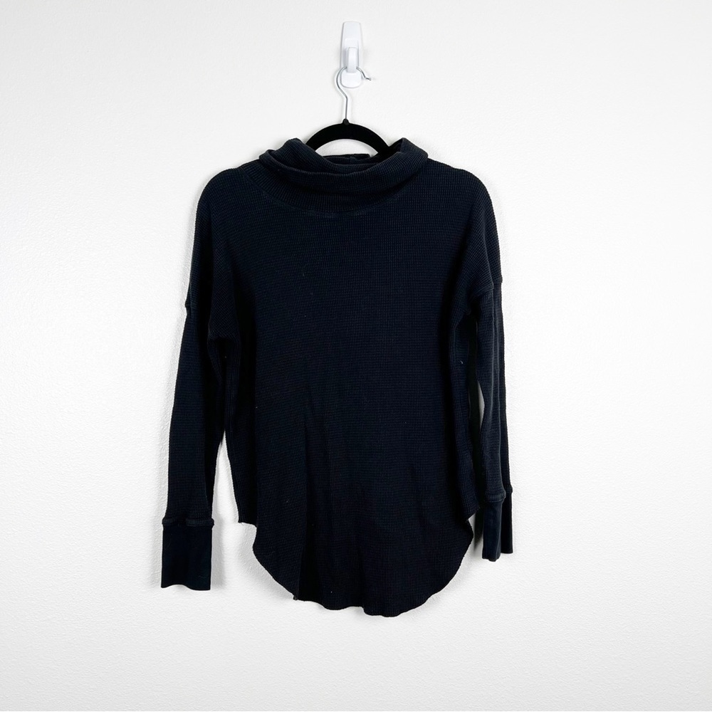 ARITZIA The Group Babaton Waffle Knit‎ Long Sleeve Turtleneck Black Sz M